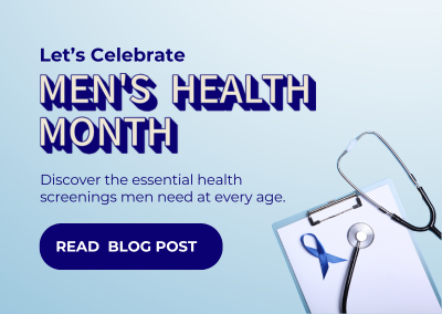 Mens Health Month graphic promoting the importance of regular health screenings