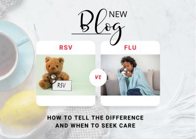 Side-by-side comparison of flu versus RSV symptoms and treatment options