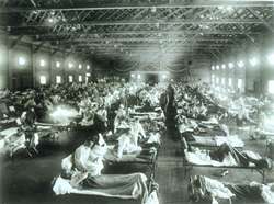 Archival photo related to historical influenza outbreaks and public health response