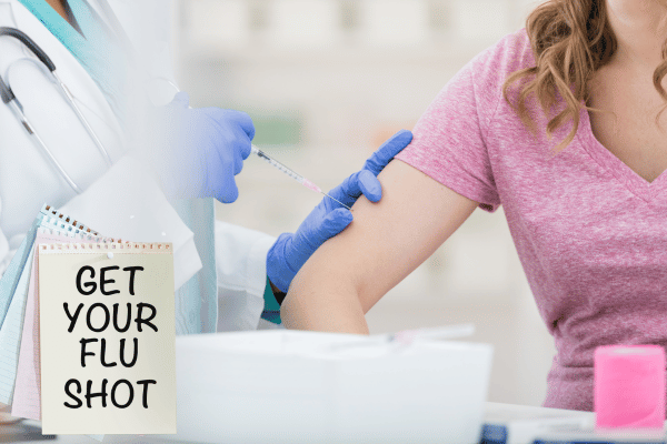 Modern flu vaccination promotion contrasting historical flu prevention methods