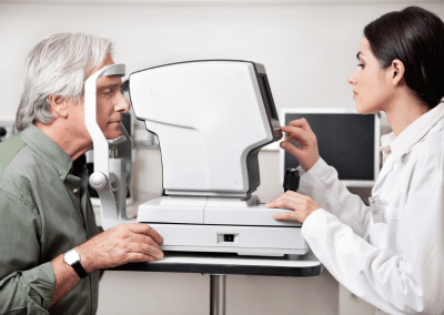 Components included in an occupational eye exam for employees