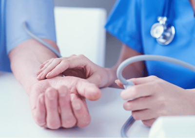 Employee participating in a workplace wellness screening program