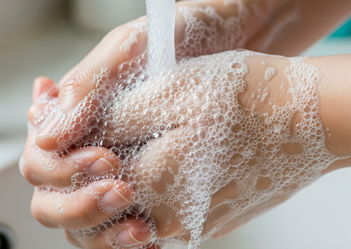 Campus hygiene tip for college students to reduce flu transmission
