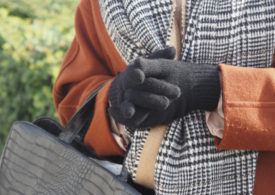 Illustration of dressing in warm layers to prevent hypothermia in cold temperatures